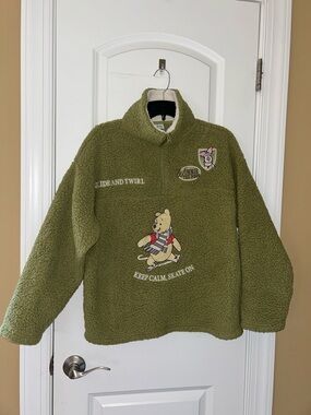 Disney Olive Green Winnie the Pooh Sherpa Pullover